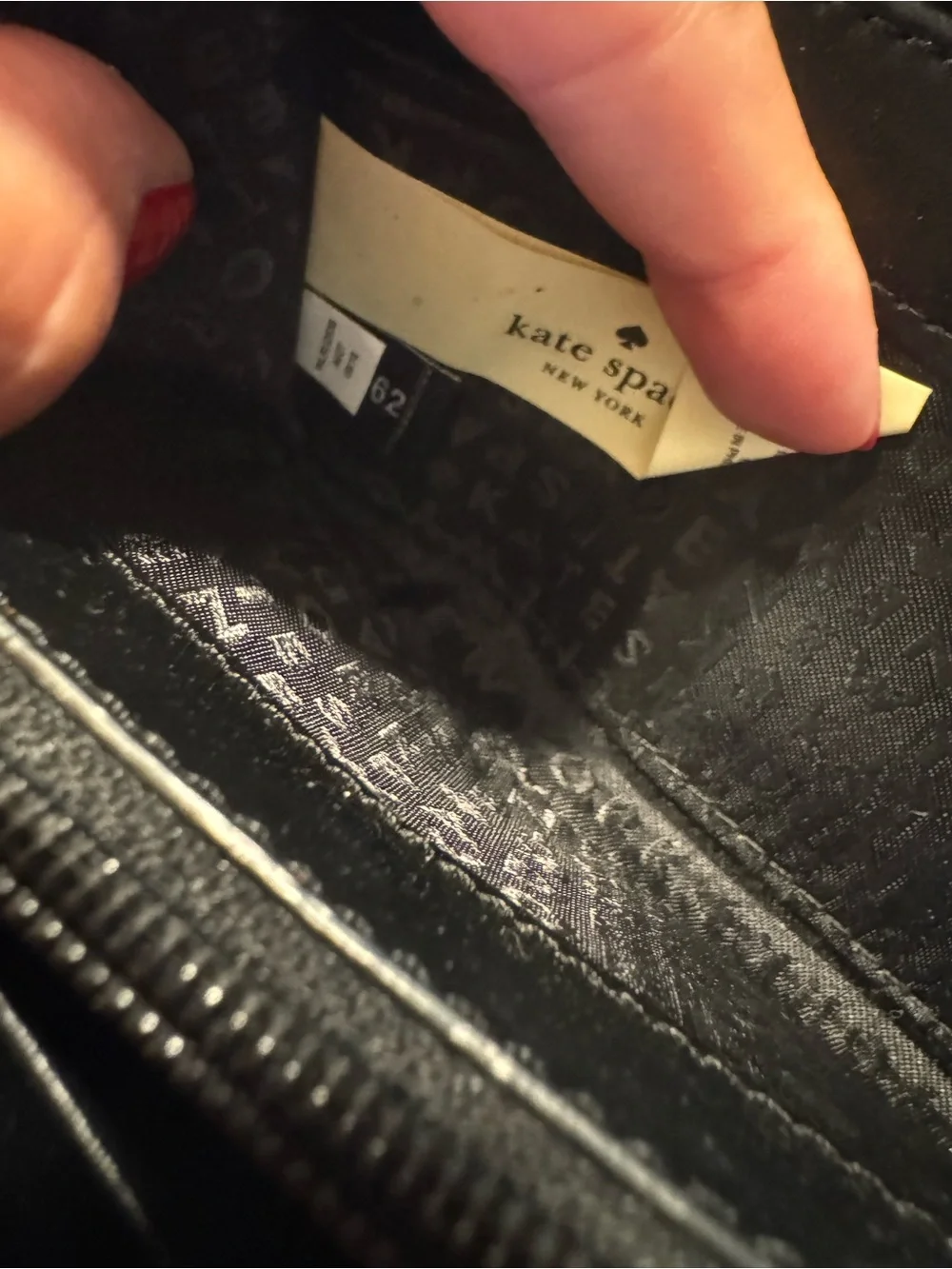 kate spade Black and Cream Bow-Accent Zip Around Wallet